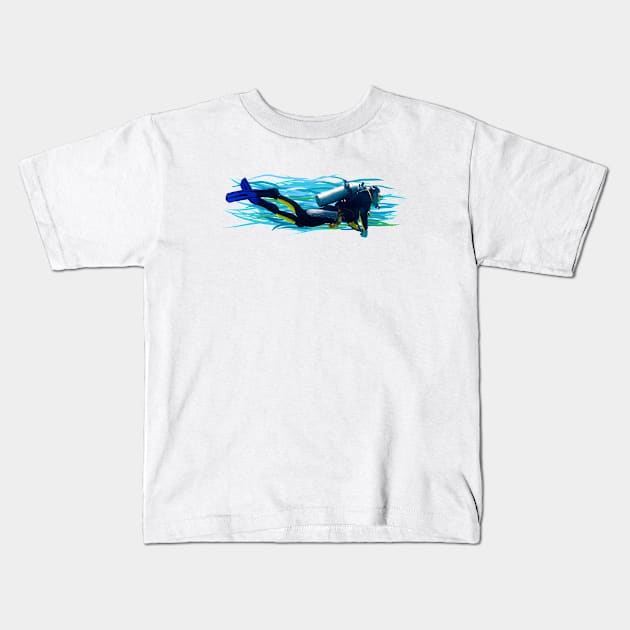 Diver Kids T-Shirt by sibosssr